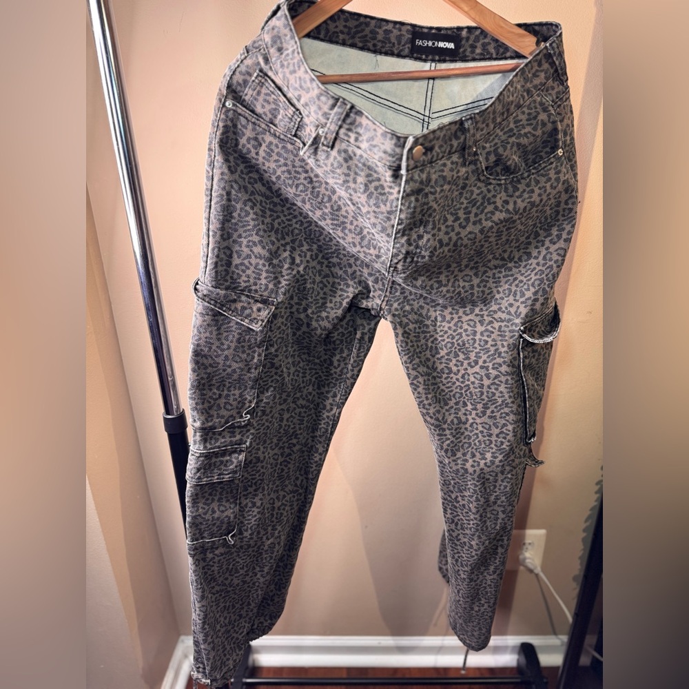 Fashion Nova Leopard Print Cargo Pants